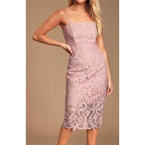 BARDOT Women’s Lina Lace‎ Sheath Dress Pink Rose Sz.10/L NWT - Picture 1 of 14